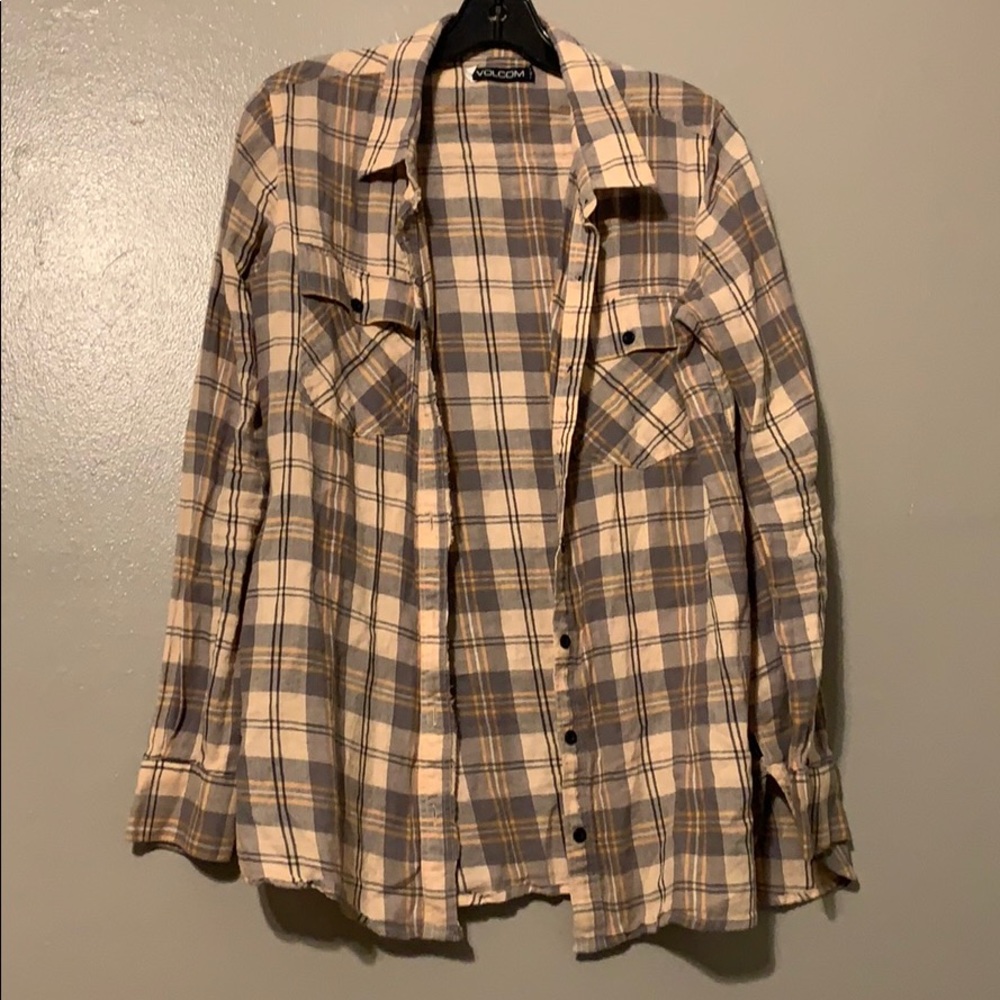 Volcom plaid button up